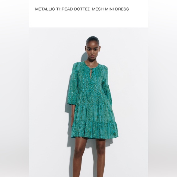 Zara Metallic Thread Mini Dress - Picture 6 of 6